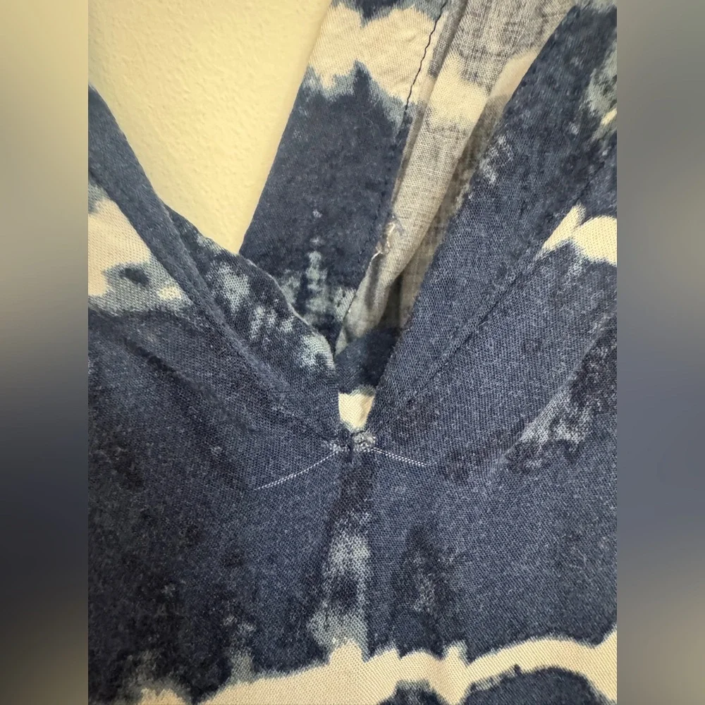 LOFT Navy and White Tie-Dye Romper - Picture 4 of 5